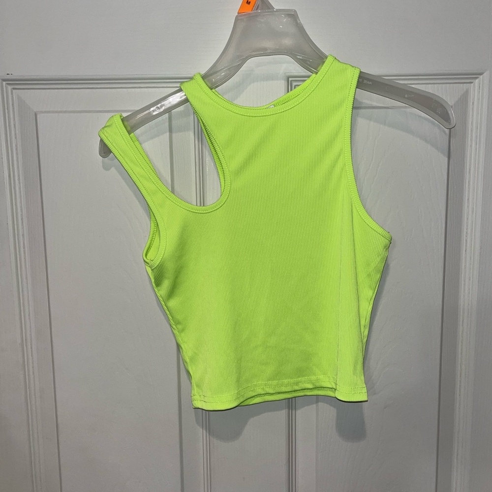 Cut-out neon crop top